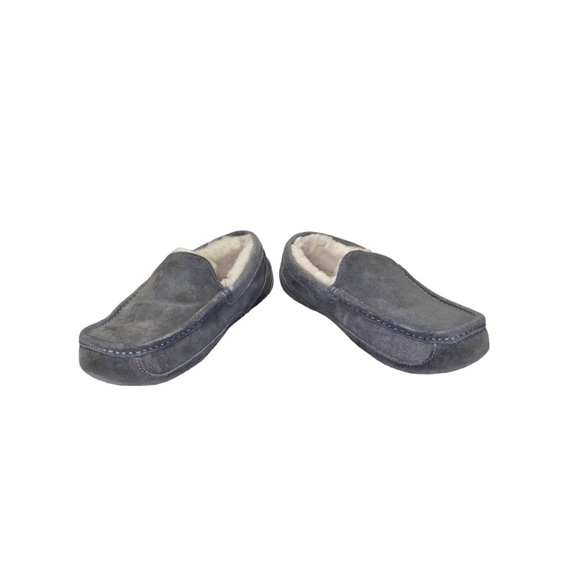 UGG Ascot Grey Suede Moccasin Slip-On Slipper Loafers - Picture 4 of 9